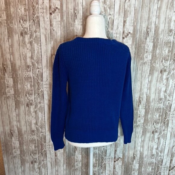 Women's Joe Fresh Blue Crew Neck Sweater size Medium - Picture 3 of 4